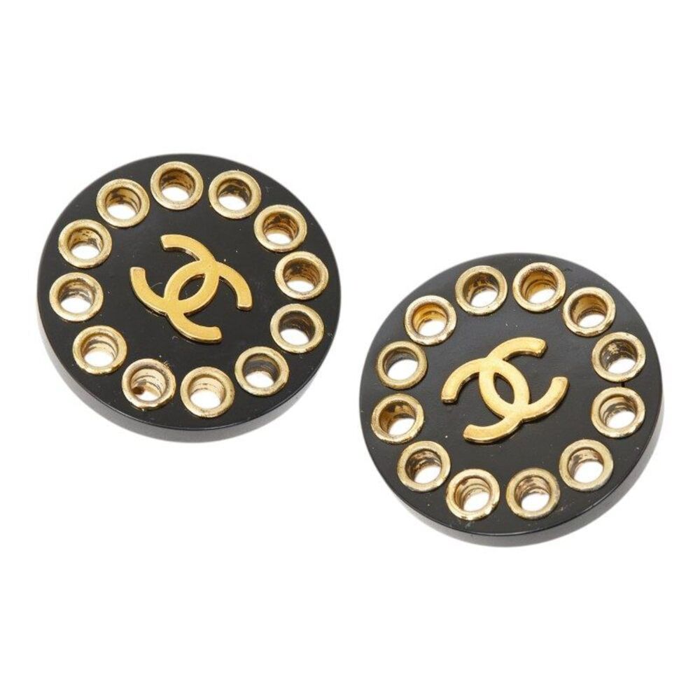 Chanel Coco Mark Vintage Round Earrings